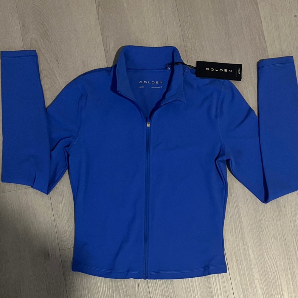 BRAND NEW W/TAG- ARITZIA BUTTER Limit Zip Up - Golden/Jazz Blue